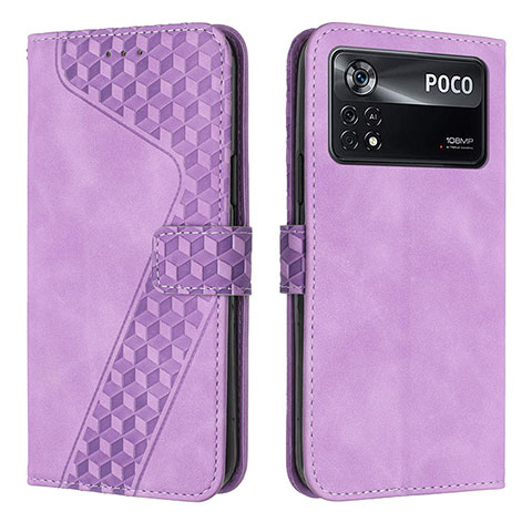 Handytasche Stand Schutzhülle Flip Leder Hülle H04X für Xiaomi Redmi Note 11E Pro 5G Violett