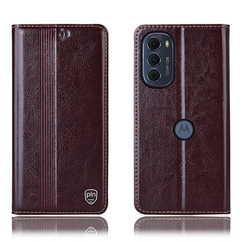 Handytasche Stand Schutzhülle Flip Leder Hülle H05P für Motorola Moto Edge (2022) 5G Braun