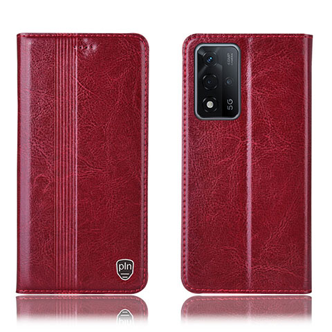 Handytasche Stand Schutzhülle Flip Leder Hülle H05P für Oppo A93s 5G Rot