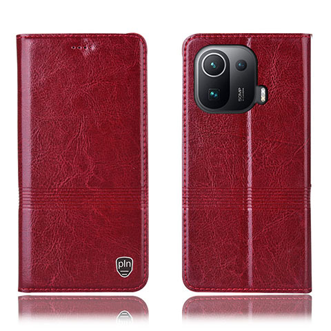 Handytasche Stand Schutzhülle Flip Leder Hülle H05P für Xiaomi Mi 11 Pro 5G Rot