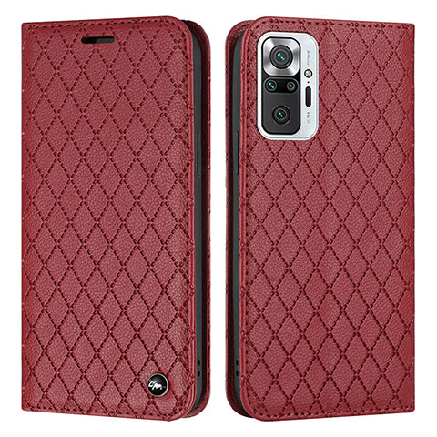 Handytasche Stand Schutzhülle Flip Leder Hülle H05X für Xiaomi Redmi Note 10 Pro 4G Rot