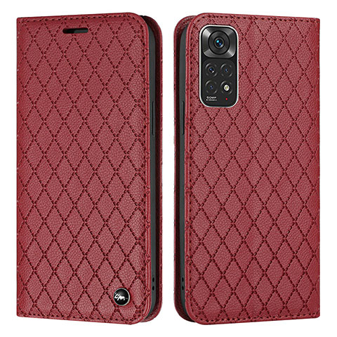 Handytasche Stand Schutzhülle Flip Leder Hülle H05X für Xiaomi Redmi Note 11 4G (2022) Rot
