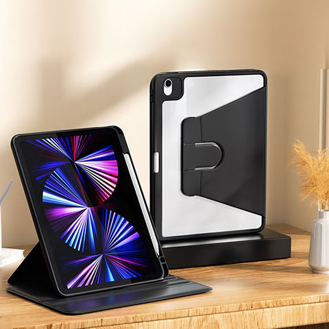 Handytasche Stand Schutzhülle Flip Leder Hülle H06 für Apple iPad Air 4 10.9 (2020) Schwarz