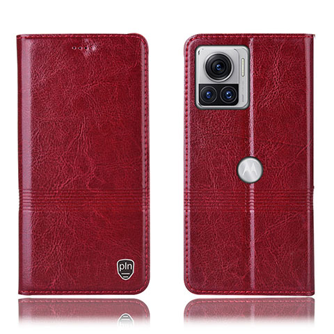 Handytasche Stand Schutzhülle Flip Leder Hülle H06P für Motorola Moto Edge X30 Pro 5G Rot