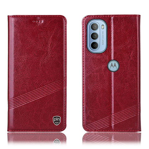 Handytasche Stand Schutzhülle Flip Leder Hülle H06P für Motorola Moto G31 Rot