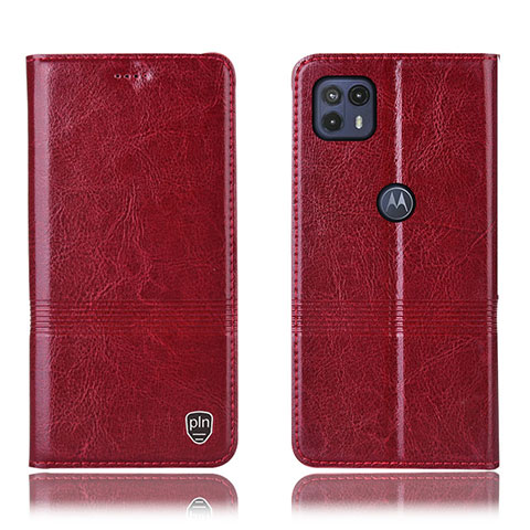 Handytasche Stand Schutzhülle Flip Leder Hülle H06P für Motorola Moto G50 5G Rot