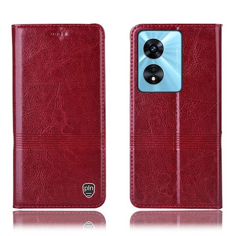 Handytasche Stand Schutzhülle Flip Leder Hülle H06P für Oppo A1 5G Rot