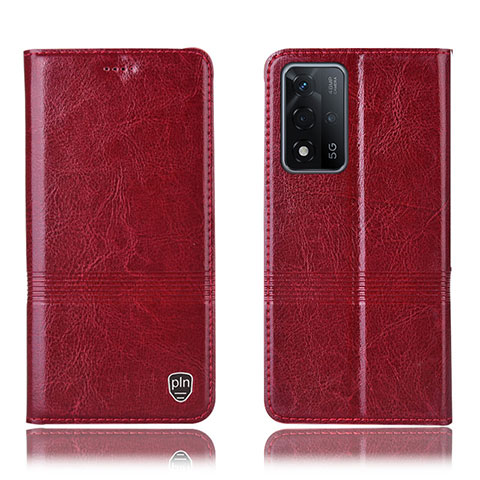 Handytasche Stand Schutzhülle Flip Leder Hülle H06P für Oppo A93s 5G Rot