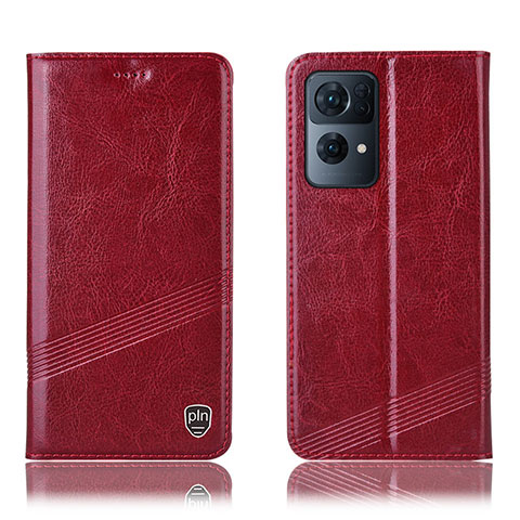 Handytasche Stand Schutzhülle Flip Leder Hülle H06P für Oppo Reno7 Pro 5G Rot