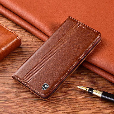 Handytasche Stand Schutzhülle Flip Leder Hülle H06P für Xiaomi Redmi Note 12 Explorer Hellbraun