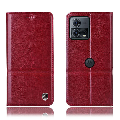 Handytasche Stand Schutzhülle Flip Leder Hülle H07P für Motorola Moto Edge 30 Fusion 5G Rot