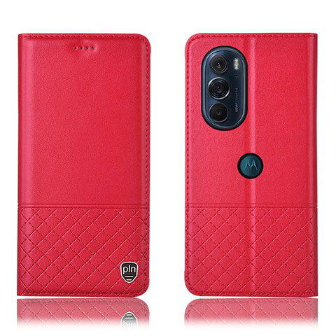 Handytasche Stand Schutzhülle Flip Leder Hülle H07P für Motorola Moto Edge X30 5G Rot