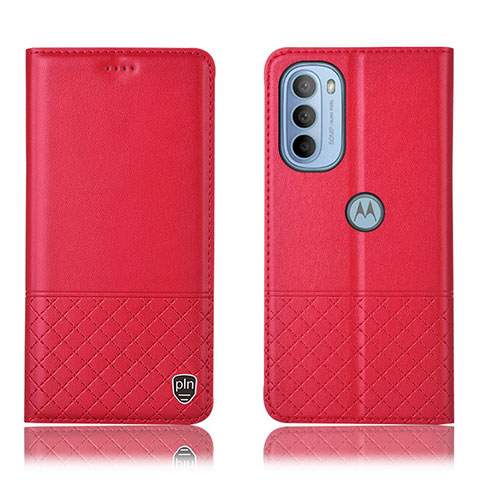 Handytasche Stand Schutzhülle Flip Leder Hülle H07P für Motorola Moto G31 Rot