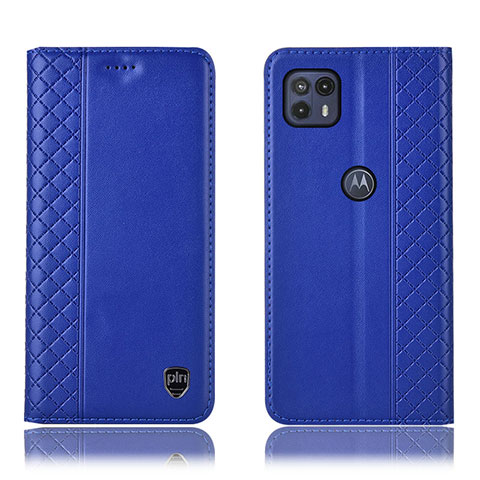 Handytasche Stand Schutzhülle Flip Leder Hülle H07P für Motorola Moto G50 5G Blau