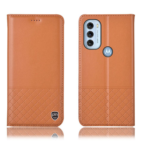 Handytasche Stand Schutzhülle Flip Leder Hülle H07P für Motorola Moto G71 5G Orange