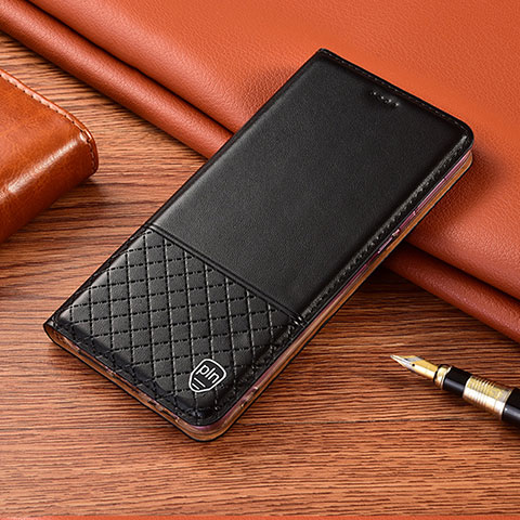 Handytasche Stand Schutzhülle Flip Leder Hülle H07P für Oppo A33 Schwarz