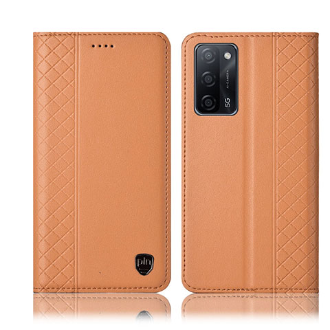 Handytasche Stand Schutzhülle Flip Leder Hülle H07P für Oppo A55 5G Orange