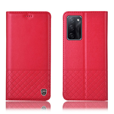 Handytasche Stand Schutzhülle Flip Leder Hülle H07P für Oppo A55S 5G Rot