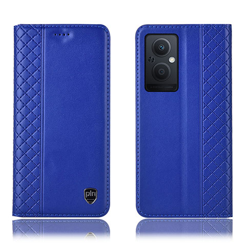 Handytasche Stand Schutzhülle Flip Leder Hülle H07P für Oppo F21 Pro 5G Blau