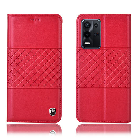 Handytasche Stand Schutzhülle Flip Leder Hülle H07P für Oppo K9X 5G Rot