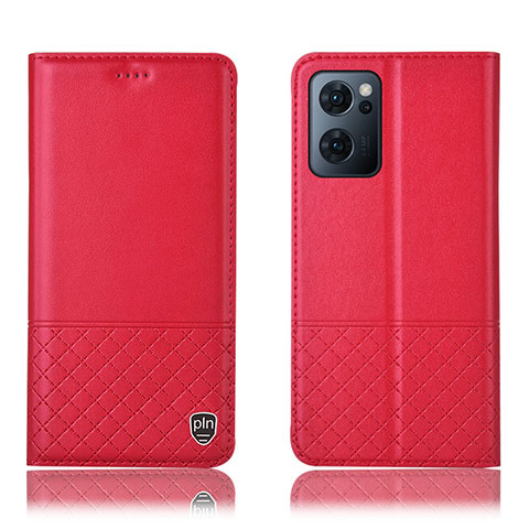 Handytasche Stand Schutzhülle Flip Leder Hülle H07P für Oppo Reno7 5G Rot