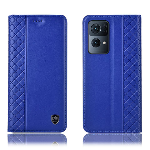 Handytasche Stand Schutzhülle Flip Leder Hülle H07P für Oppo Reno7 Pro 5G Blau