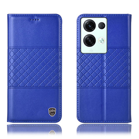 Handytasche Stand Schutzhülle Flip Leder Hülle H07P für Oppo Reno8 Pro+ Plus 5G Blau