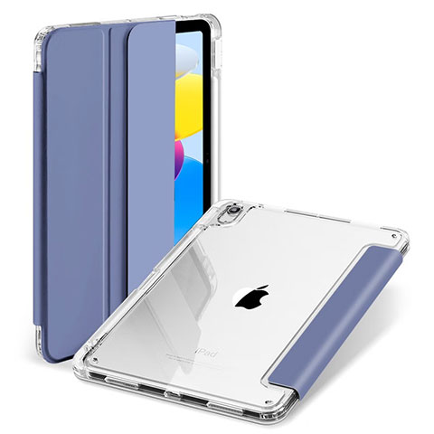 Handytasche Stand Schutzhülle Flip Leder Hülle H08 für Apple iPad 10.9 (2022) Lavendel Grau