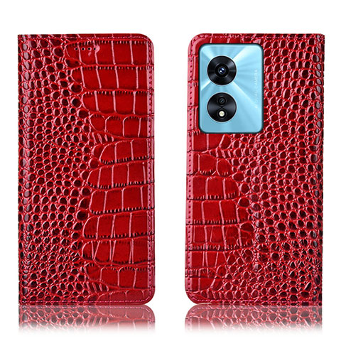 Handytasche Stand Schutzhülle Flip Leder Hülle H08P für Oppo A1 5G Rot