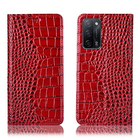 Handytasche Stand Schutzhülle Flip Leder Hülle H08P für Oppo A53s 5G Rot