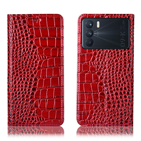 Handytasche Stand Schutzhülle Flip Leder Hülle H08P für Oppo K9 Pro 5G Rot