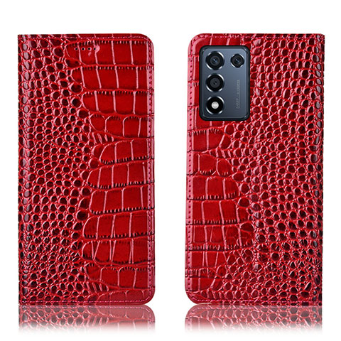 Handytasche Stand Schutzhülle Flip Leder Hülle H08P für Realme Q3s 5G Rot