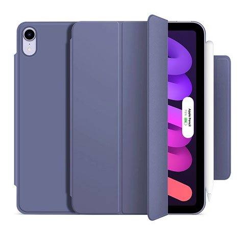 Handytasche Stand Schutzhülle Flip Leder Hülle H09 für Apple iPad Mini 6 Lavendel Grau