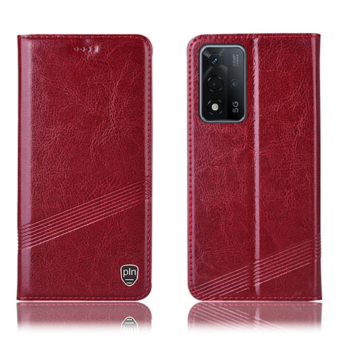 Handytasche Stand Schutzhülle Flip Leder Hülle H09P für Oppo A93s 5G Rot