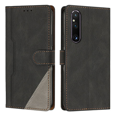 Handytasche Stand Schutzhülle Flip Leder Hülle H09X für Sony Xperia 1 V Schwarz