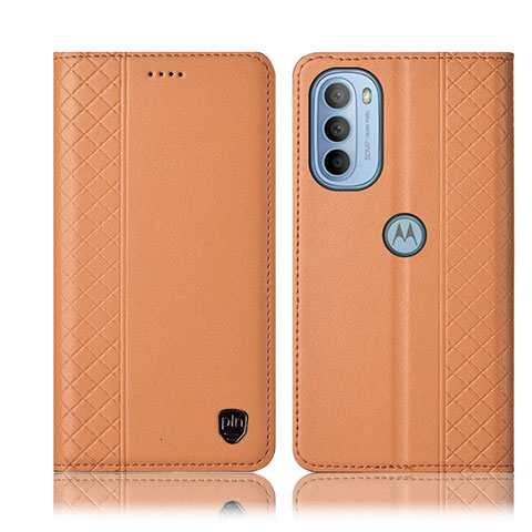 Handytasche Stand Schutzhülle Flip Leder Hülle H10P für Motorola Moto G31 Orange