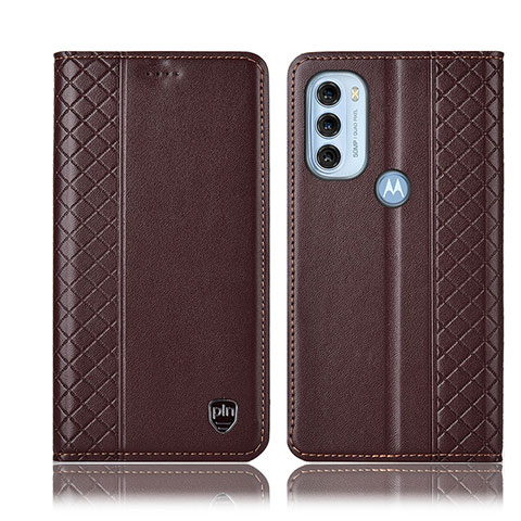 Handytasche Stand Schutzhülle Flip Leder Hülle H10P für Motorola Moto G71 5G Braun