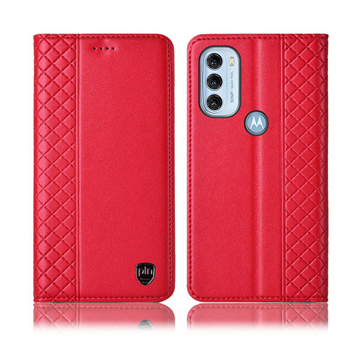 Handytasche Stand Schutzhülle Flip Leder Hülle H10P für Motorola Moto G71 5G Rot