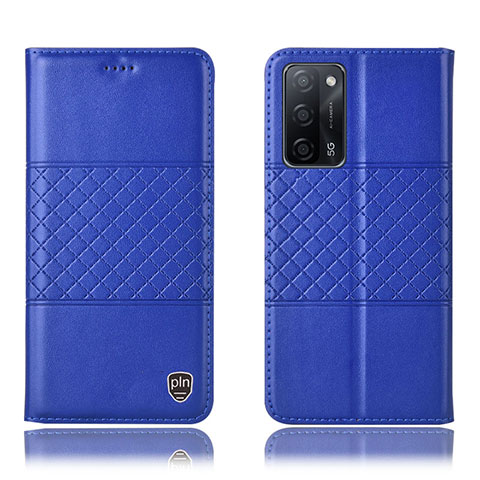 Handytasche Stand Schutzhülle Flip Leder Hülle H10P für Oppo A53s 5G Blau