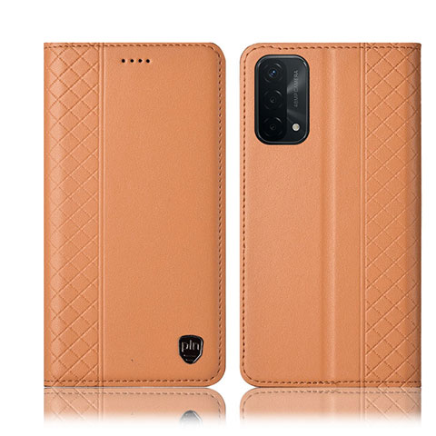 Handytasche Stand Schutzhülle Flip Leder Hülle H10P für Oppo A54 5G Orange