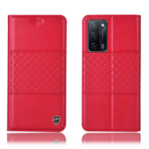 Handytasche Stand Schutzhülle Flip Leder Hülle H10P für Oppo A55 5G Rot