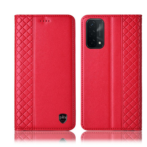 Handytasche Stand Schutzhülle Flip Leder Hülle H10P für Oppo A74 5G Rot