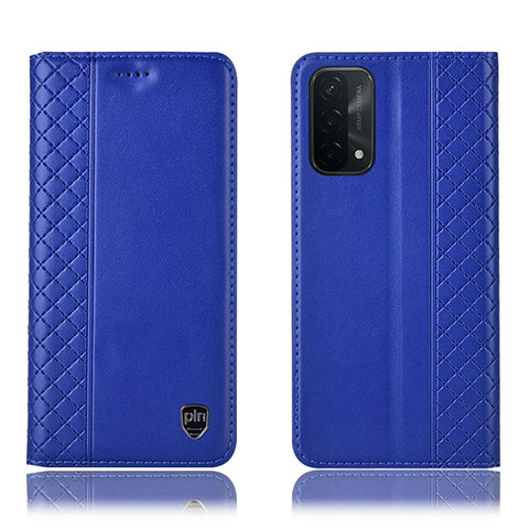 Handytasche Stand Schutzhülle Flip Leder Hülle H10P für Oppo A93 5G Blau