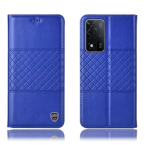 Handytasche Stand Schutzhülle Flip Leder Hülle H10P für Oppo A93s 5G Blau