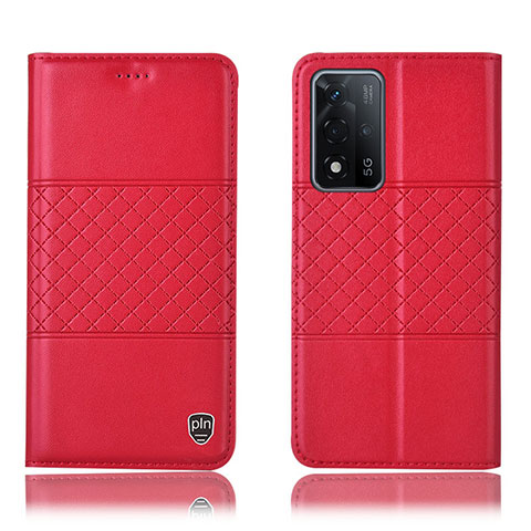 Handytasche Stand Schutzhülle Flip Leder Hülle H10P für Oppo A93s 5G Rot