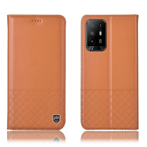 Handytasche Stand Schutzhülle Flip Leder Hülle H10P für Oppo A94 5G Orange