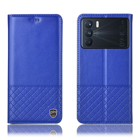 Handytasche Stand Schutzhülle Flip Leder Hülle H10P für Oppo K9 Pro 5G Blau