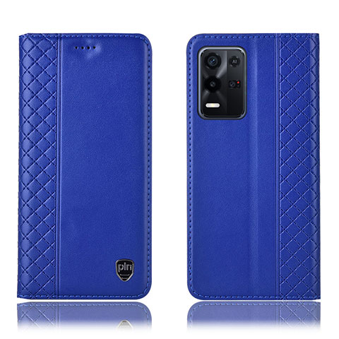 Handytasche Stand Schutzhülle Flip Leder Hülle H10P für Oppo K9X 5G Blau