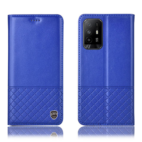 Handytasche Stand Schutzhülle Flip Leder Hülle H10P für Oppo Reno5 Z 5G Blau