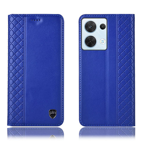 Handytasche Stand Schutzhülle Flip Leder Hülle H10P für Oppo Reno8 5G Blau